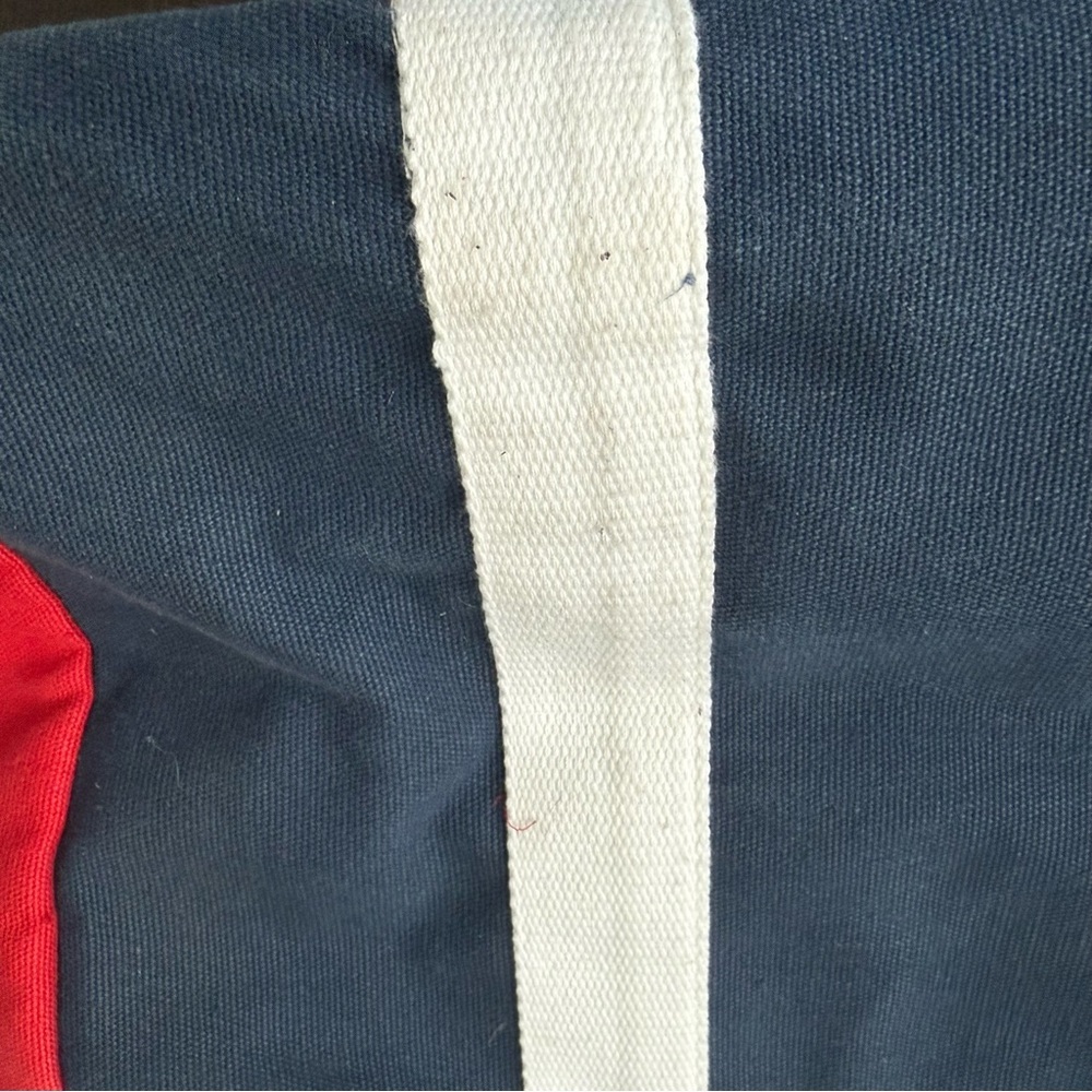 Large Red White and Blue Star Canvas Beach Weekend Tote Bag Large - Picture 7 of 9